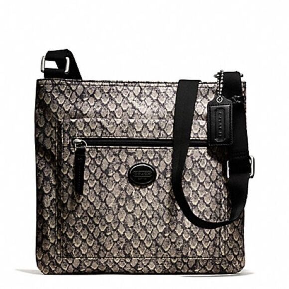 Coach Taylor Snake Print Swingback Crossbody Purse - Picture 1 of 13